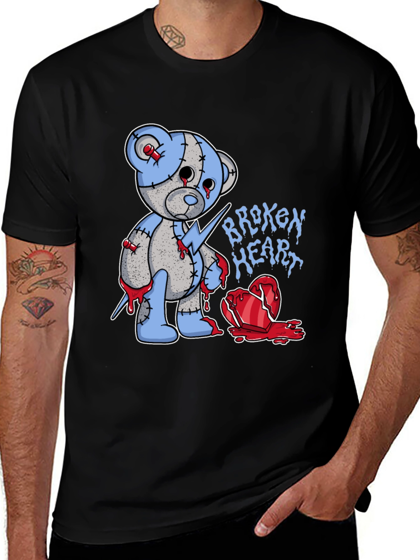 Broken Heart Teddy Bear Graphic Tee