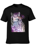 Cosmic Owl Graphic Tee - Mens Black T-Shirt
