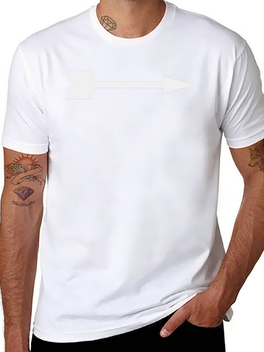 Mens Black Arrow Graphic Tee - Modern Casual Style