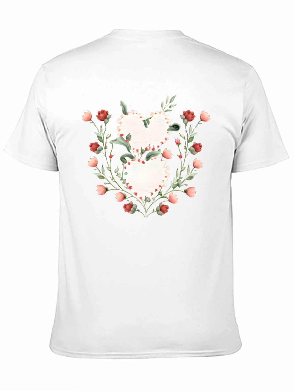 Floral Heart Graphic Tee - Romantic Style