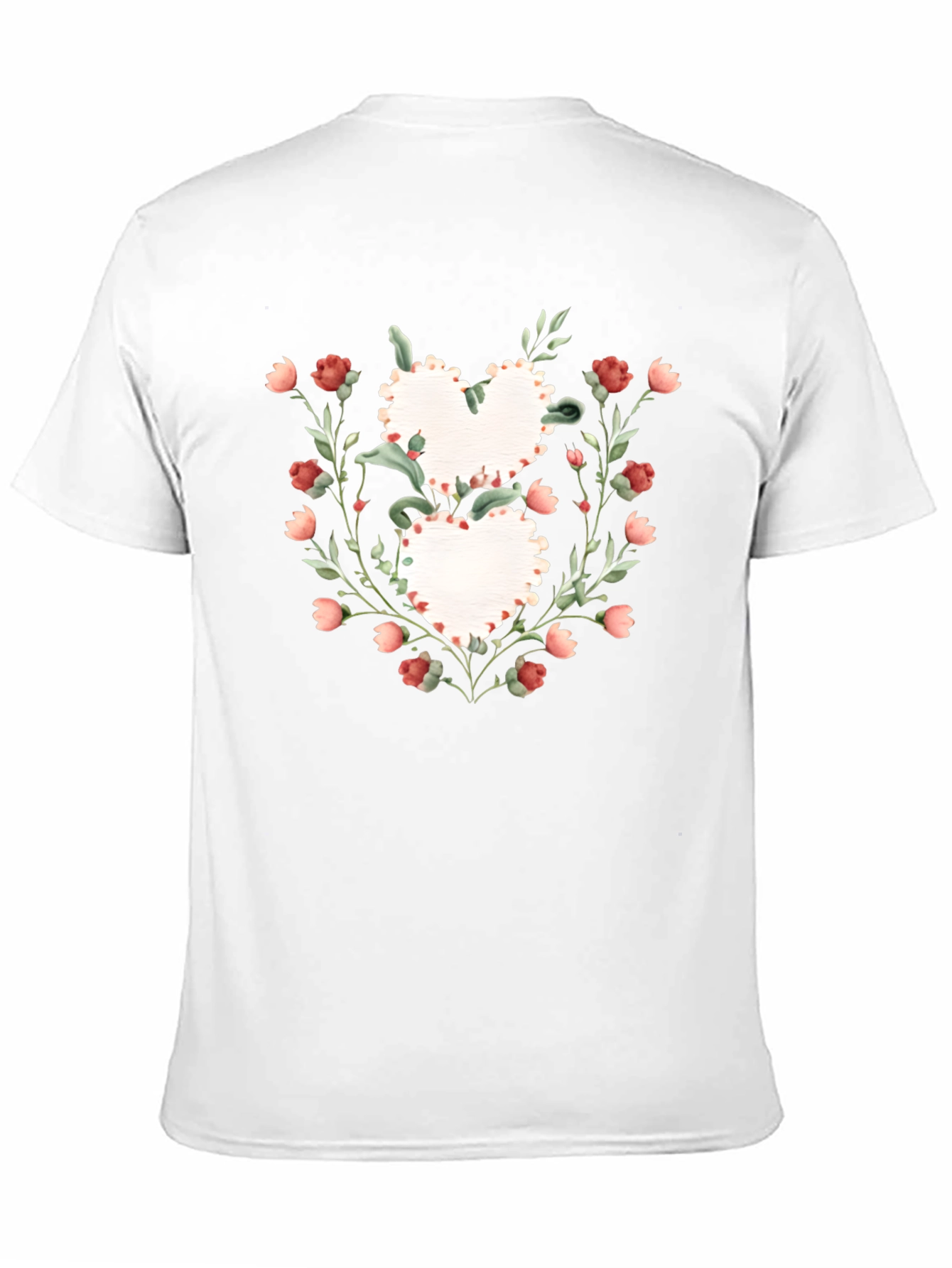 Floral Heart Graphic Tee - Romantic Style