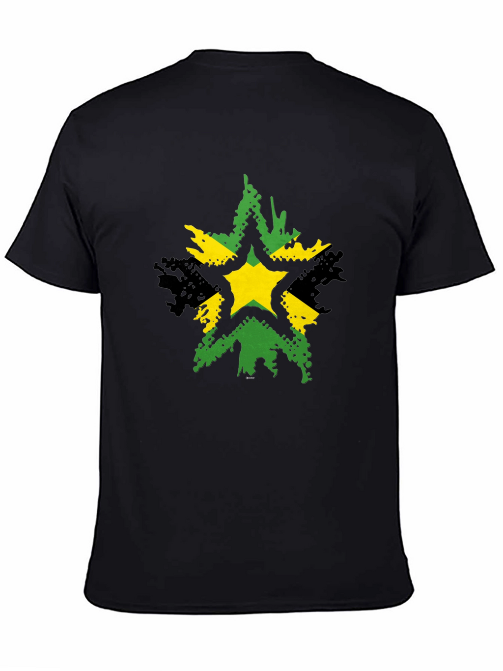 Jamaican Star Graphic Tee - Black Casual T-Shirt