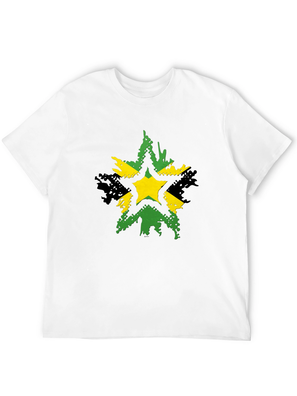 Jamaican Star Graphic Tee - Black Casual T-Shirt