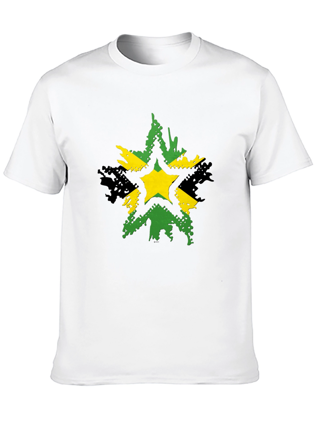 Jamaican Star Graphic Tee - Black Casual T-Shirt