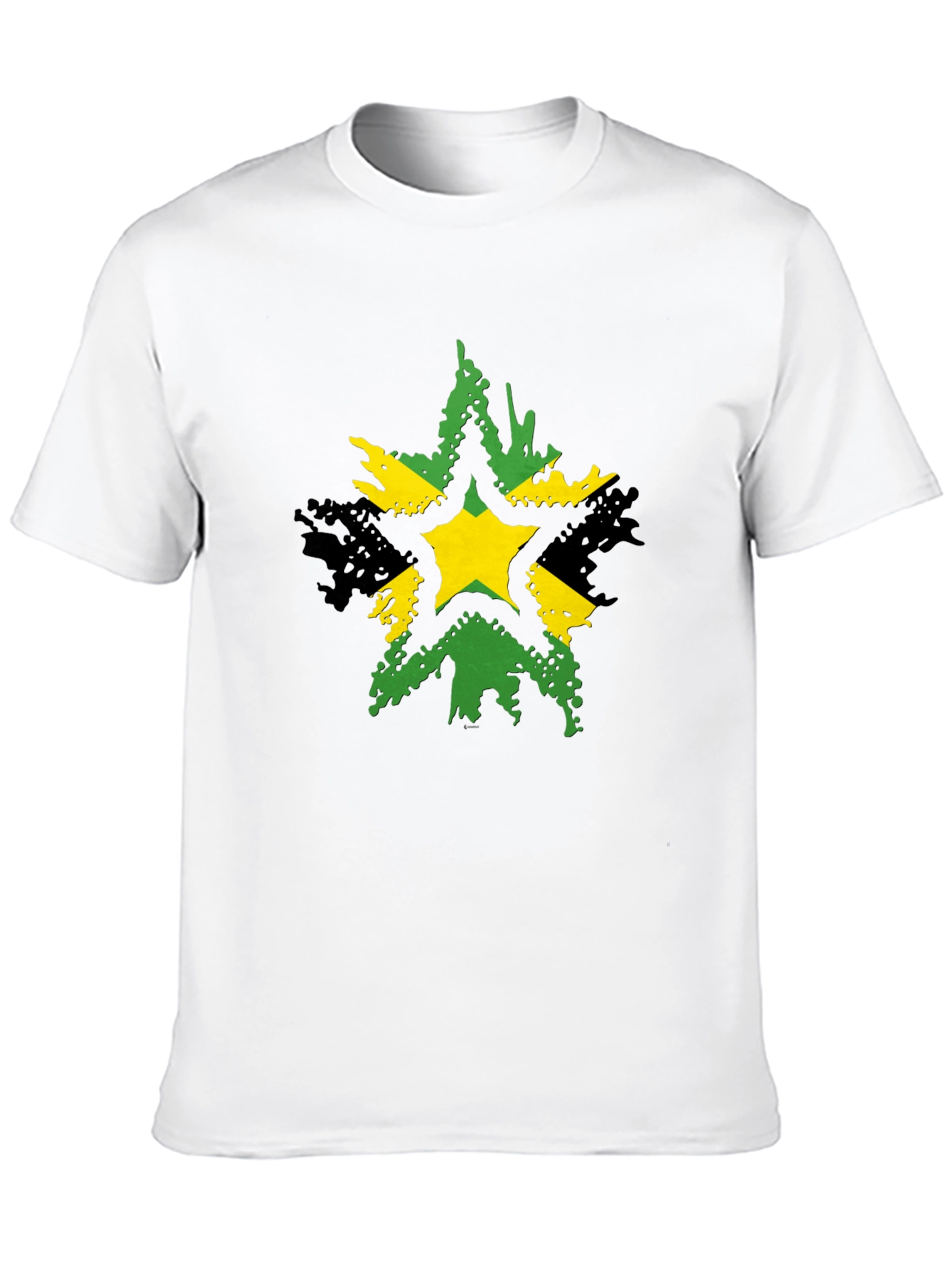Jamaican Star Graphic Tee - Black Casual T-Shirt