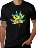Cali Sun Graphic Tee - Black Cotton T-Shirt