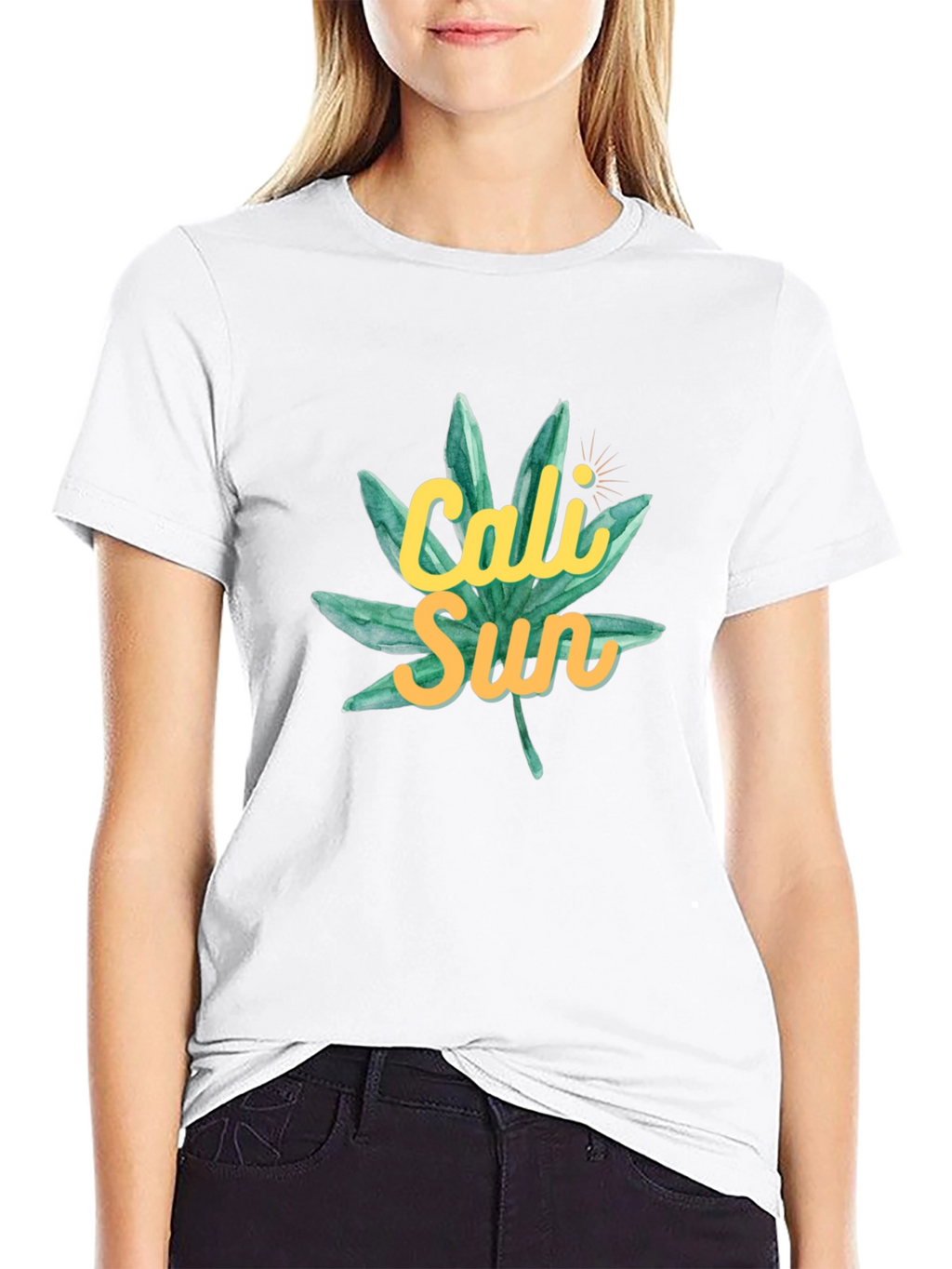 Cali Sun Graphic Tee - Black Cotton T-Shirt