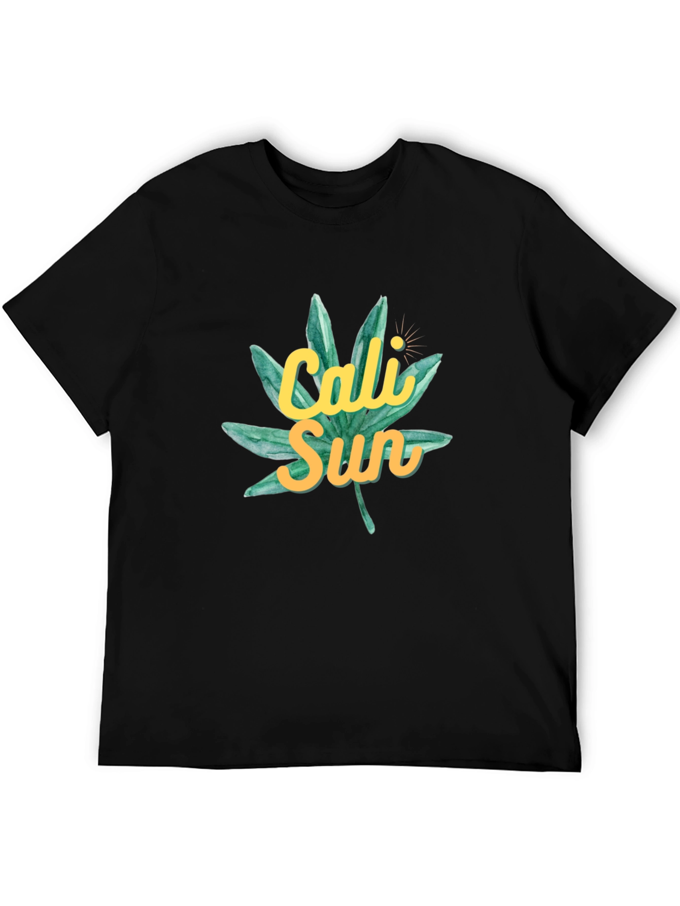 Cali Sun Graphic Tee - Black Cotton T-Shirt
