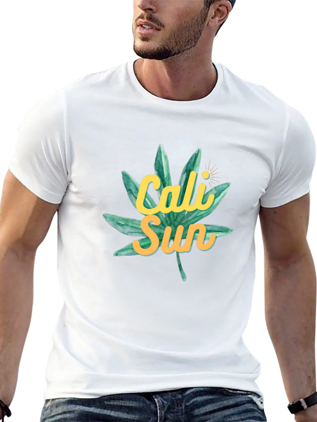 Cali Sun Graphic Tee - Black Cotton T-Shirt