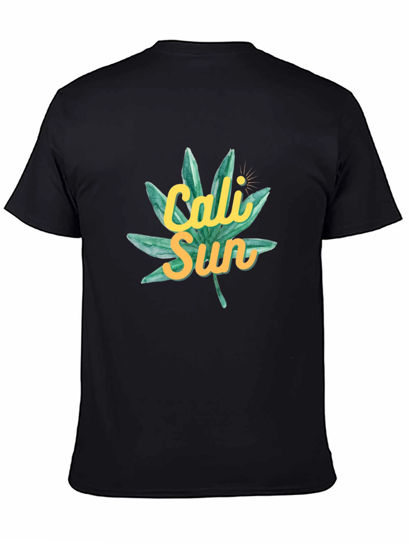 Cali Sun Graphic Tee - Black Cotton T-Shirt