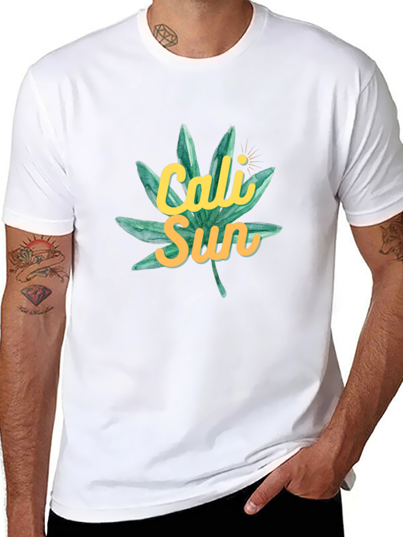 Cali Sun Graphic Tee - Black Cotton T-Shirt