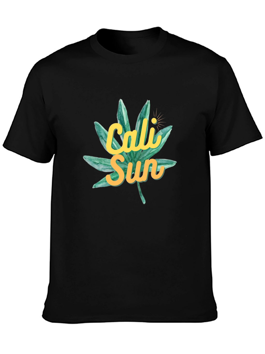 Cali Sun Graphic Tee - Black Cotton T-Shirt