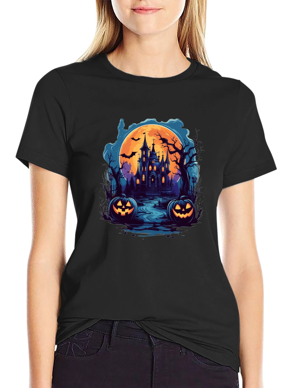 Spooky Halloween Haunted House T-Shirt