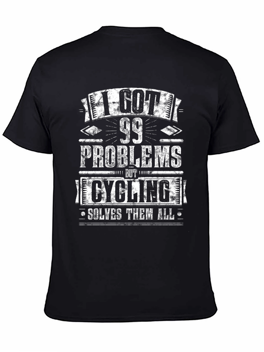 Cycling Solves All Problems Mens Black T-Shirt