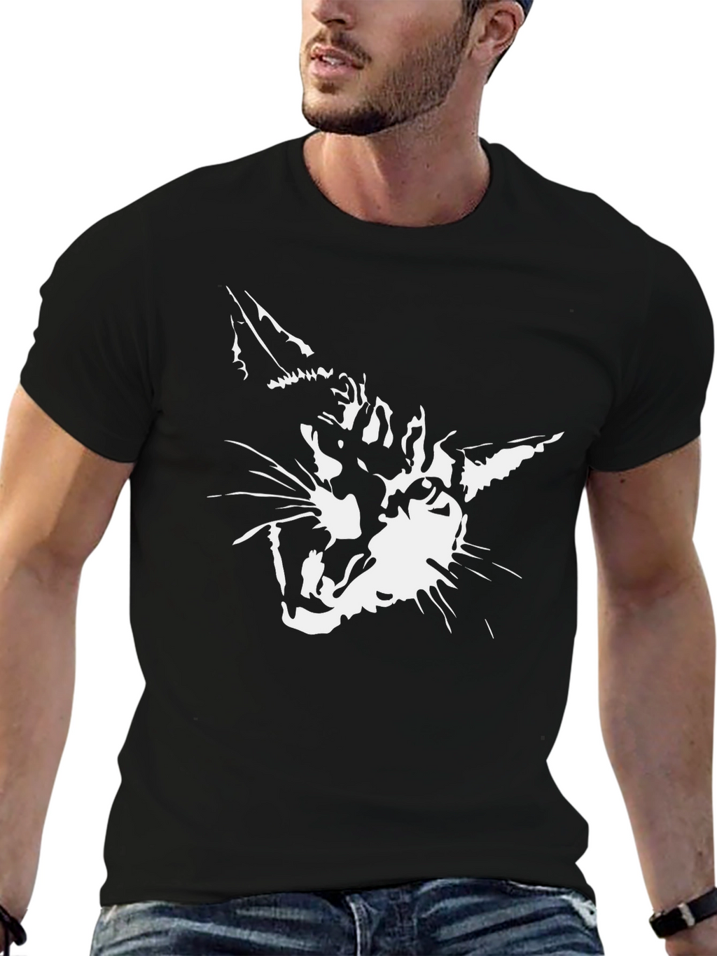 Black Cat Graphic Tee - Stylish Unisex T-Shirt