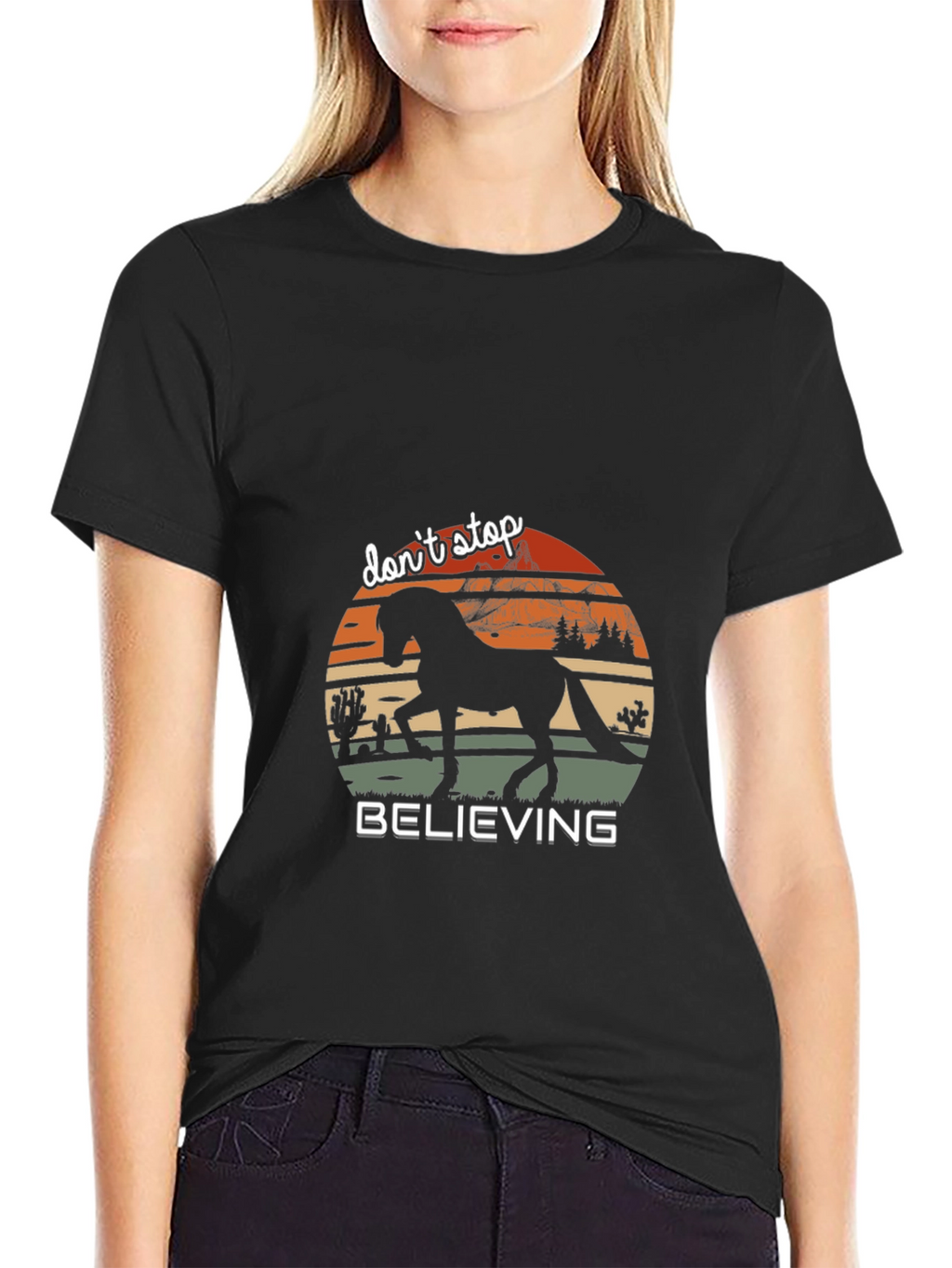 Dont Stop Believing Horse Silhouette T-Shirt