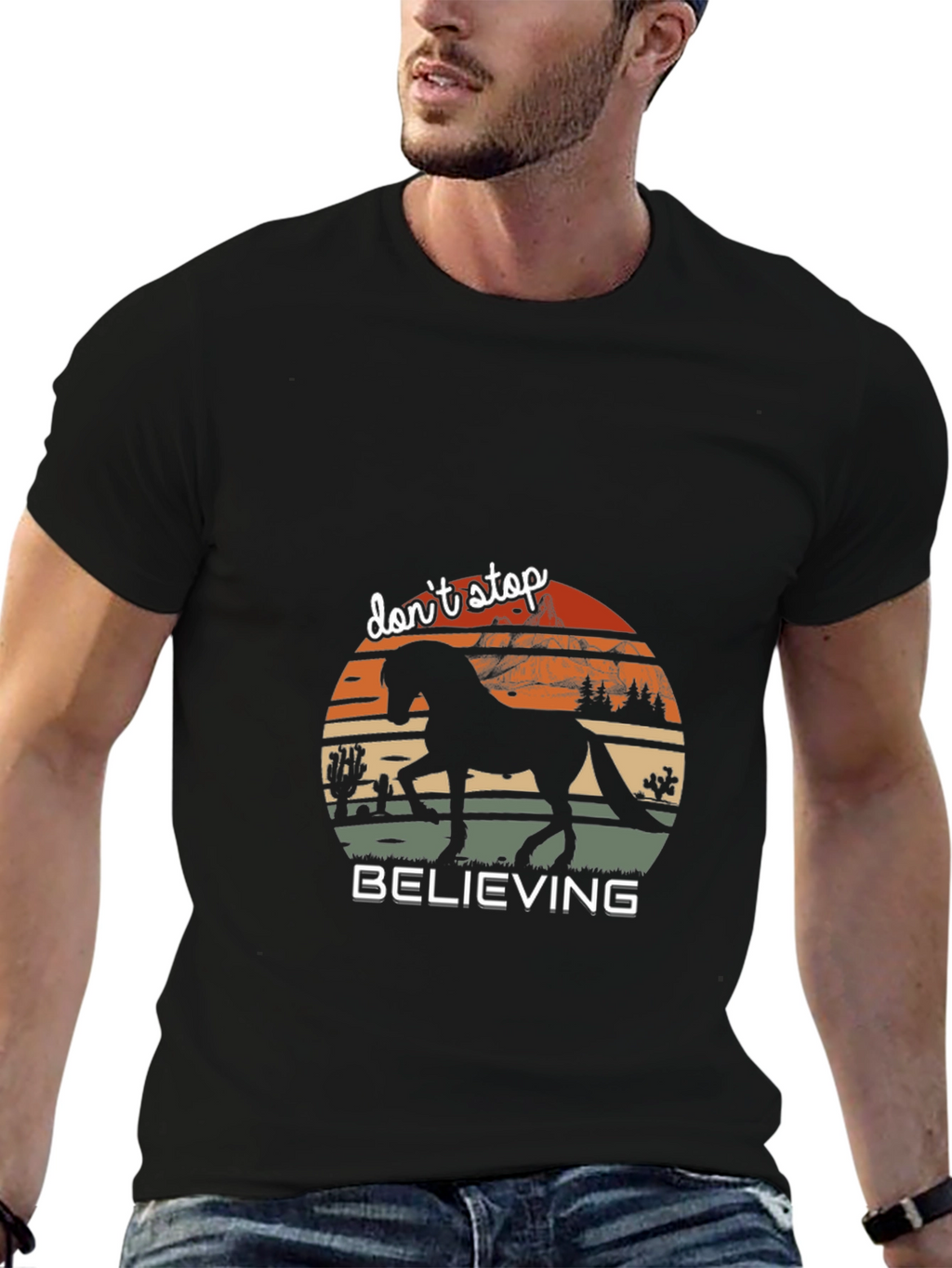 Dont Stop Believing Horse Silhouette T-Shirt