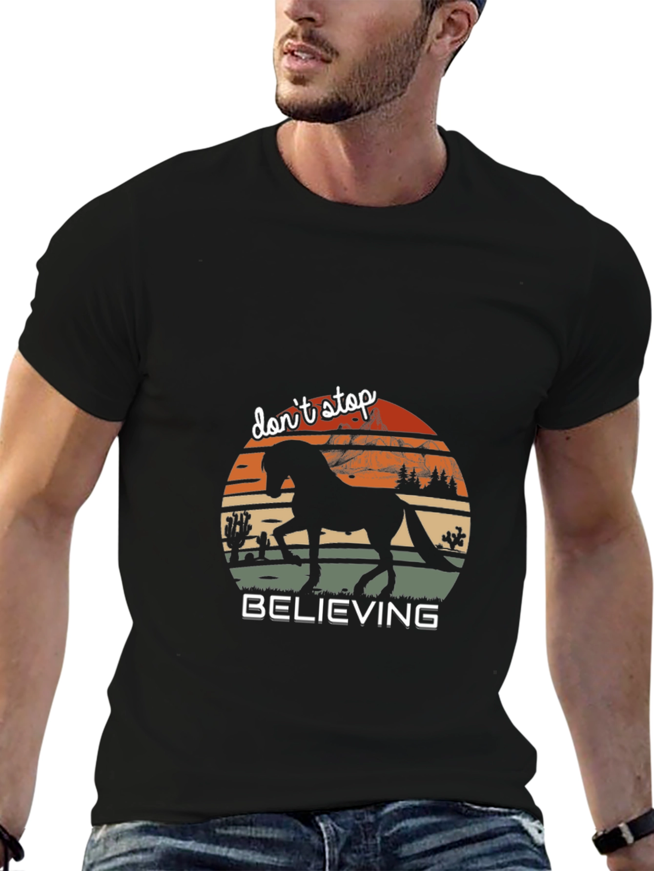 Dont Stop Believing Horse Silhouette T-Shirt