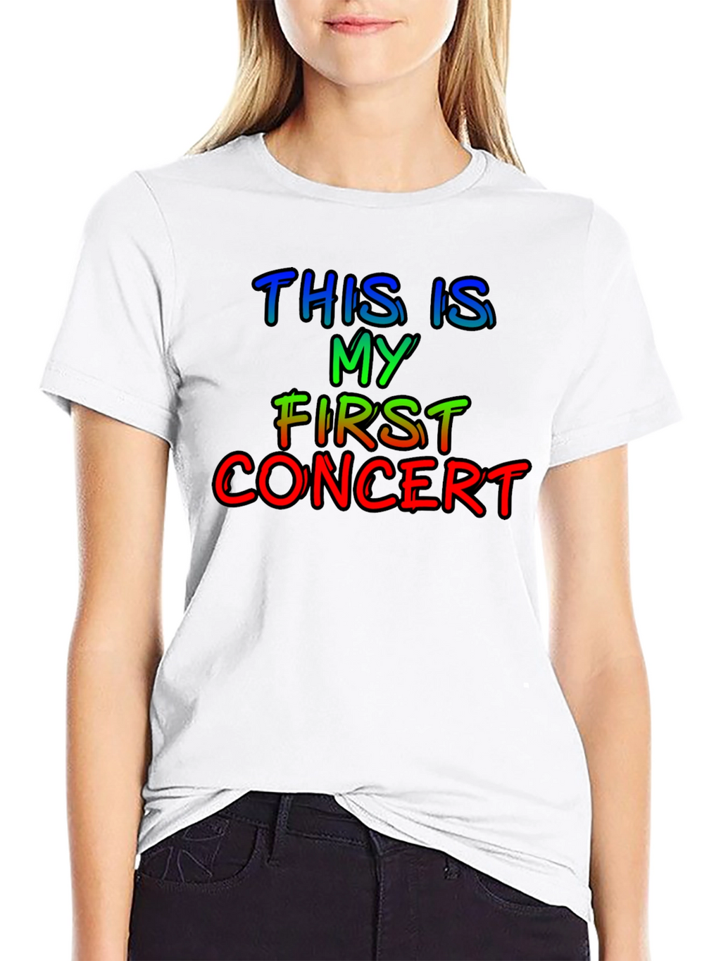 My First Concert T-Shirt - Rainbow Text