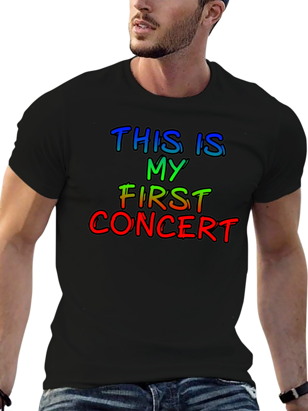 My First Concert T-Shirt - Rainbow Text