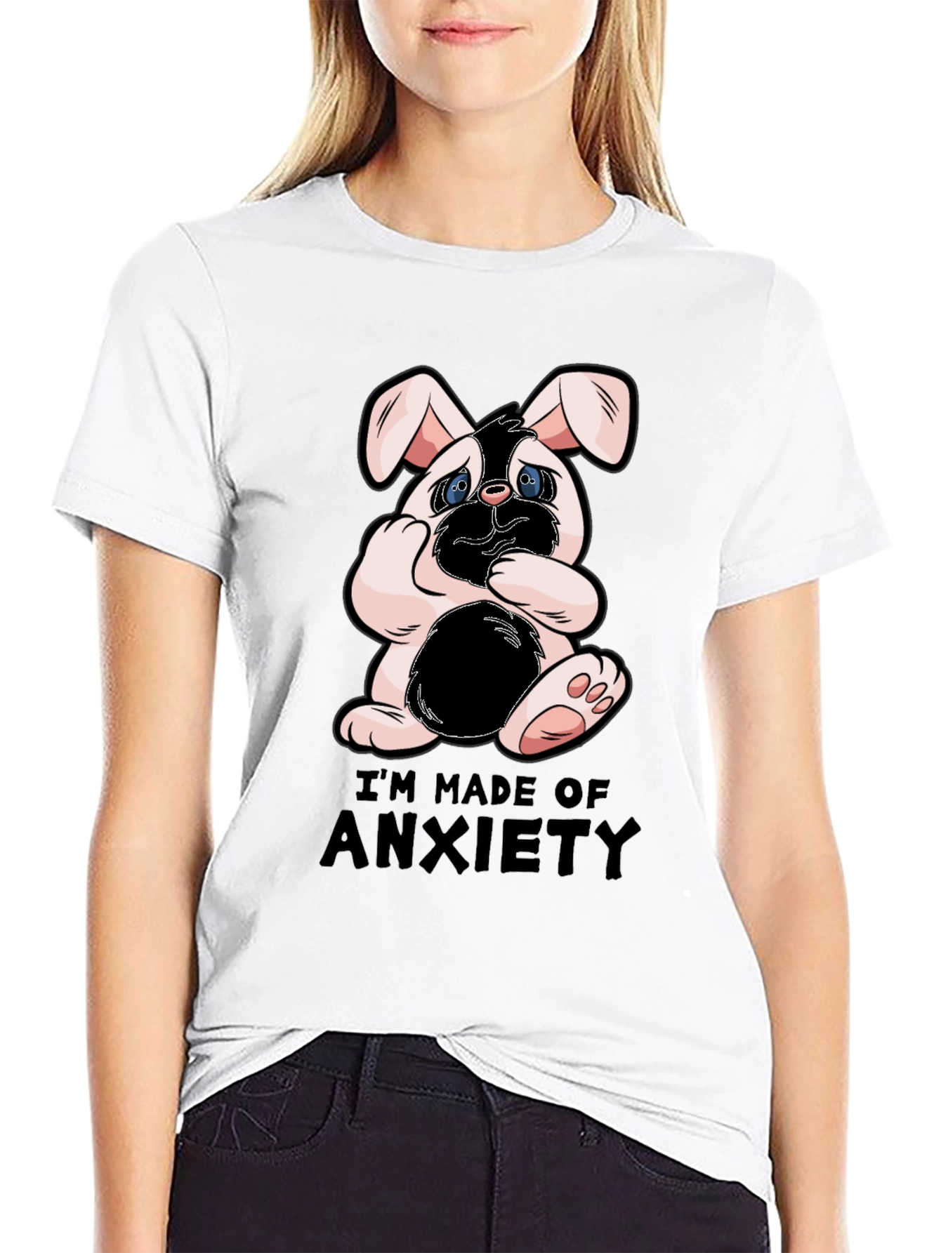 Anxiety Bunny Graphic T-Shirt