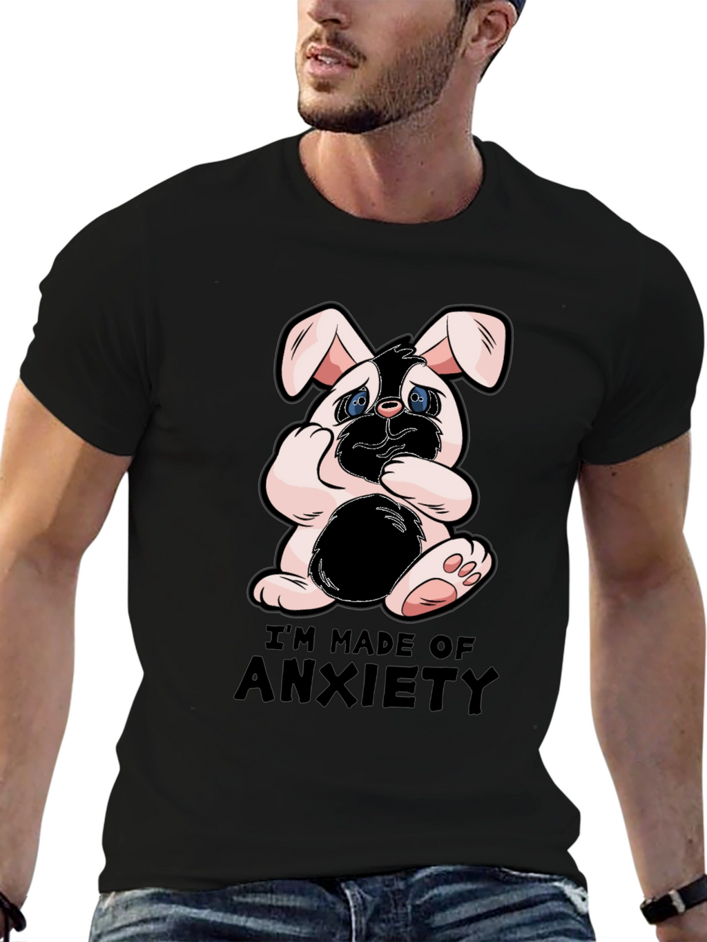 Anxiety Bunny Graphic T-Shirt