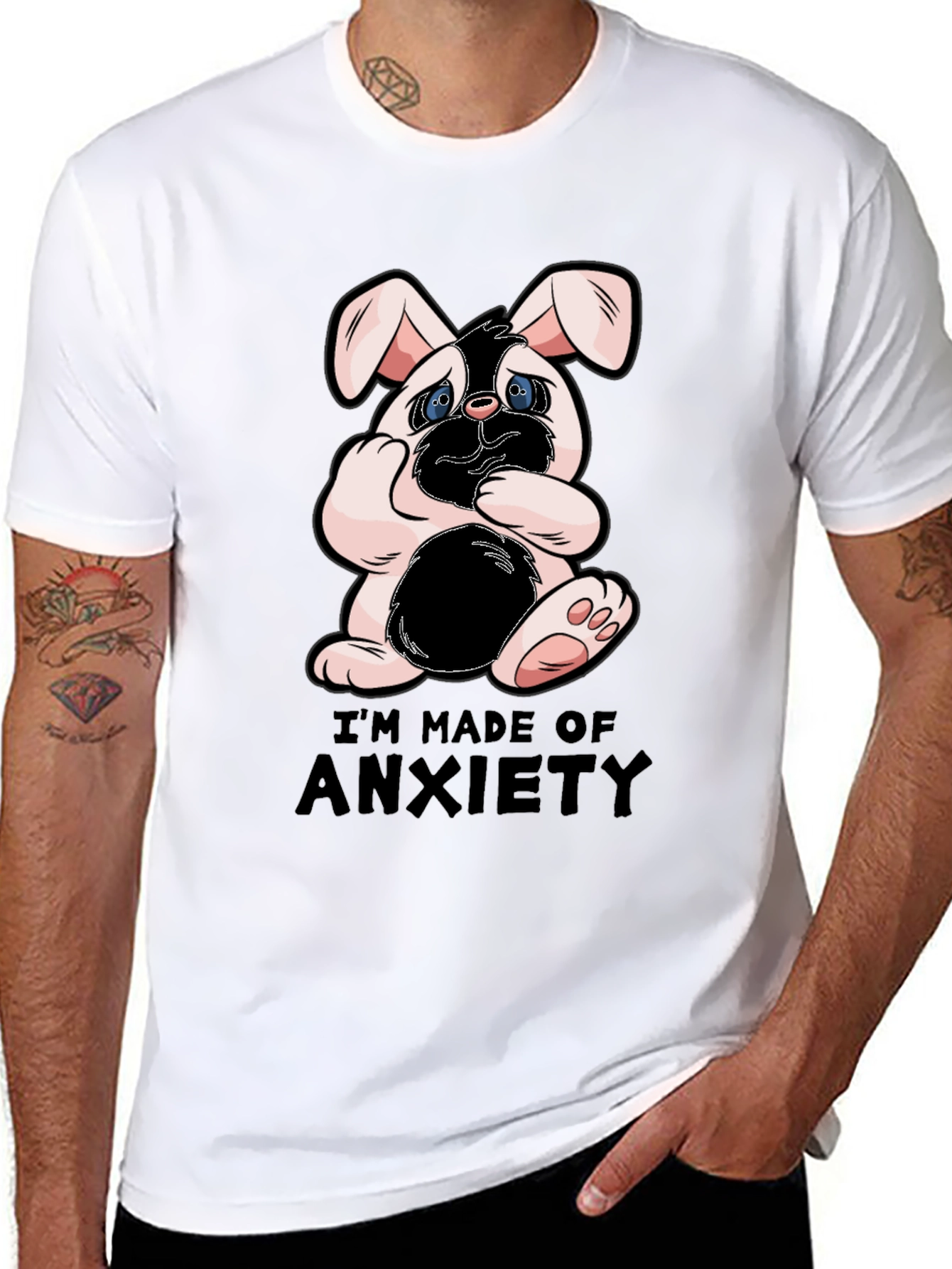 Anxiety Bunny Graphic T-Shirt
