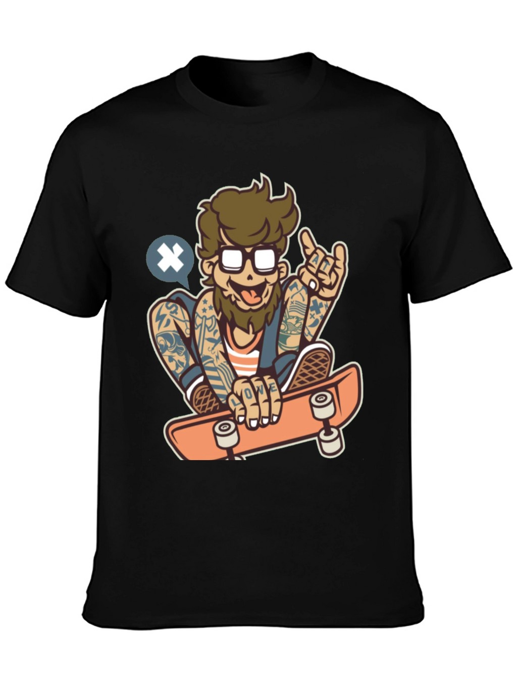 Skater Dude Graphic Tee - Black