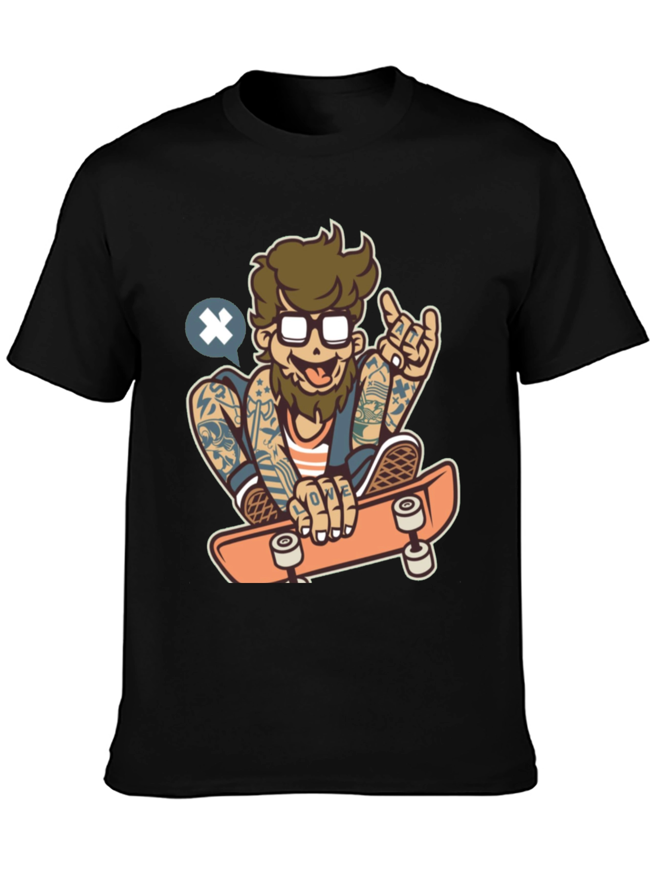 Skater Dude Graphic Tee - Black