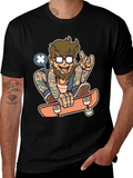 Skater Dude Graphic Tee - Black
