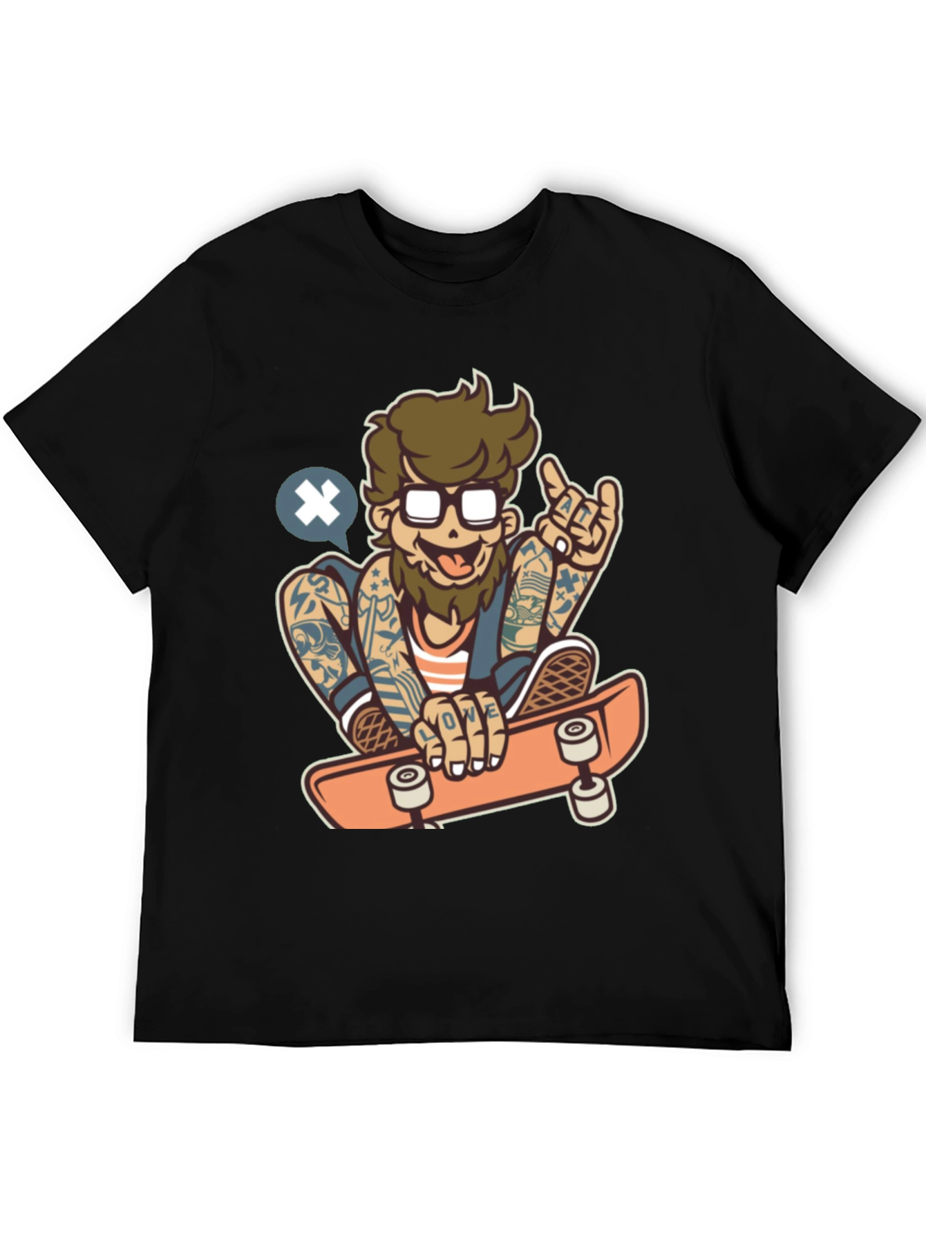 Skater Dude Graphic Tee - Black