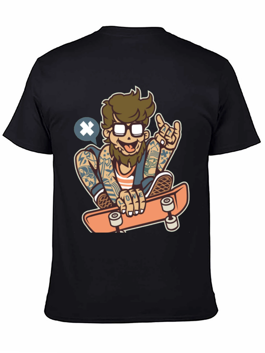 Skater Dude Graphic Tee - Black