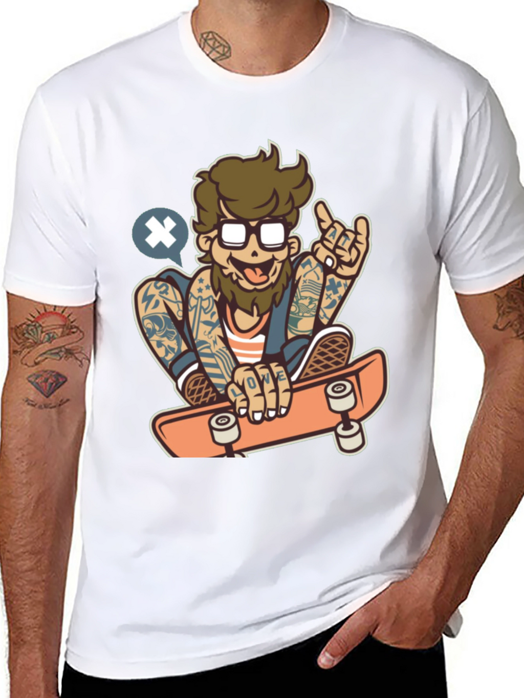 Skater Dude Graphic Tee - Black