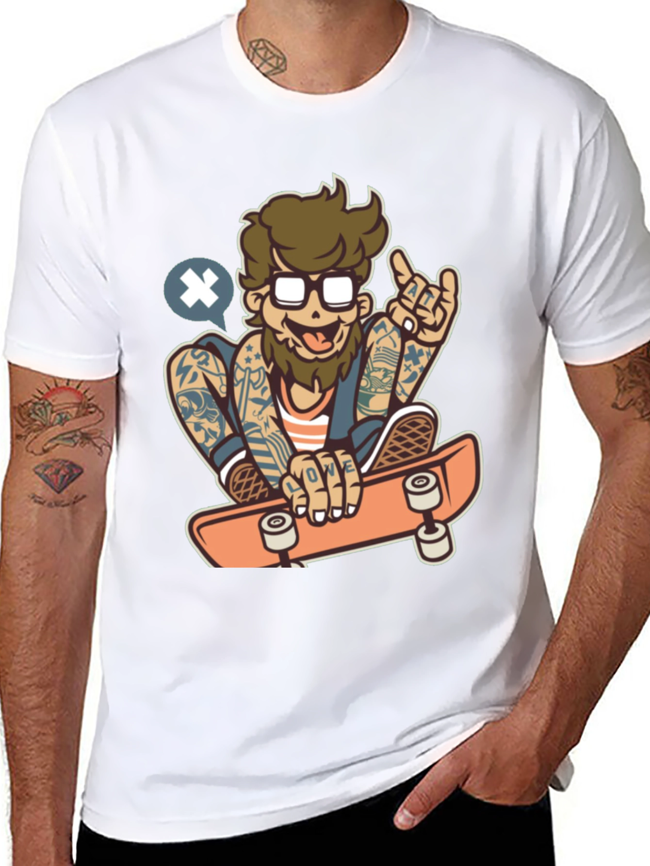 Skater Dude Graphic Tee - Black