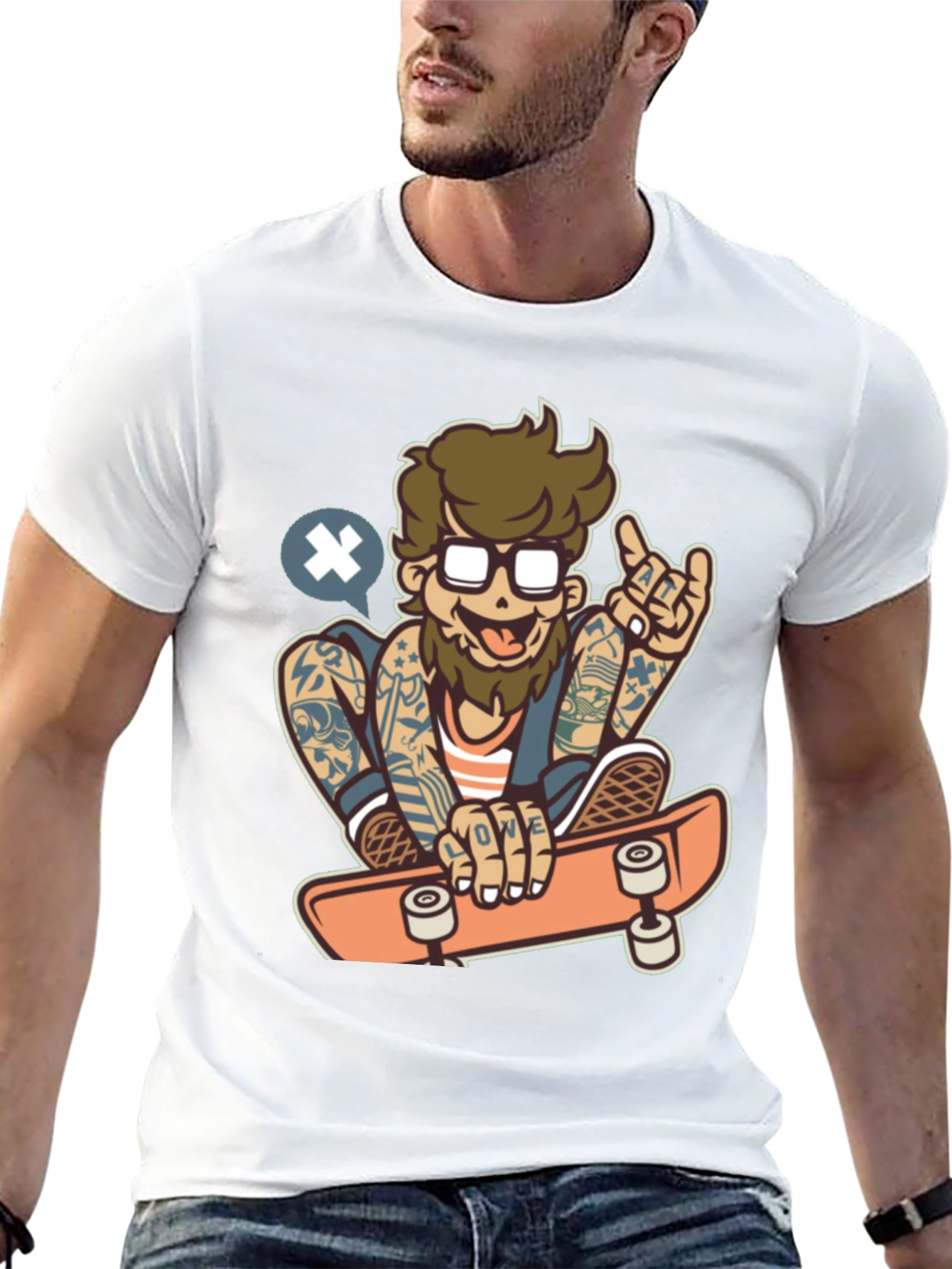 Skater Dude Graphic Tee - Black