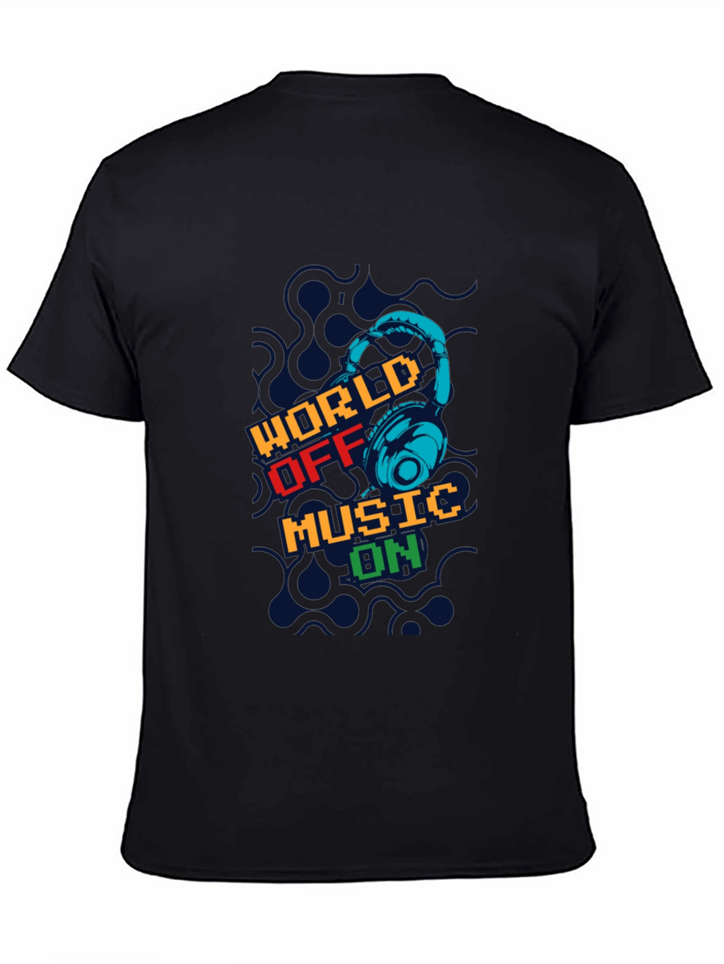 World Off Music On Black Graphic T-Shirt