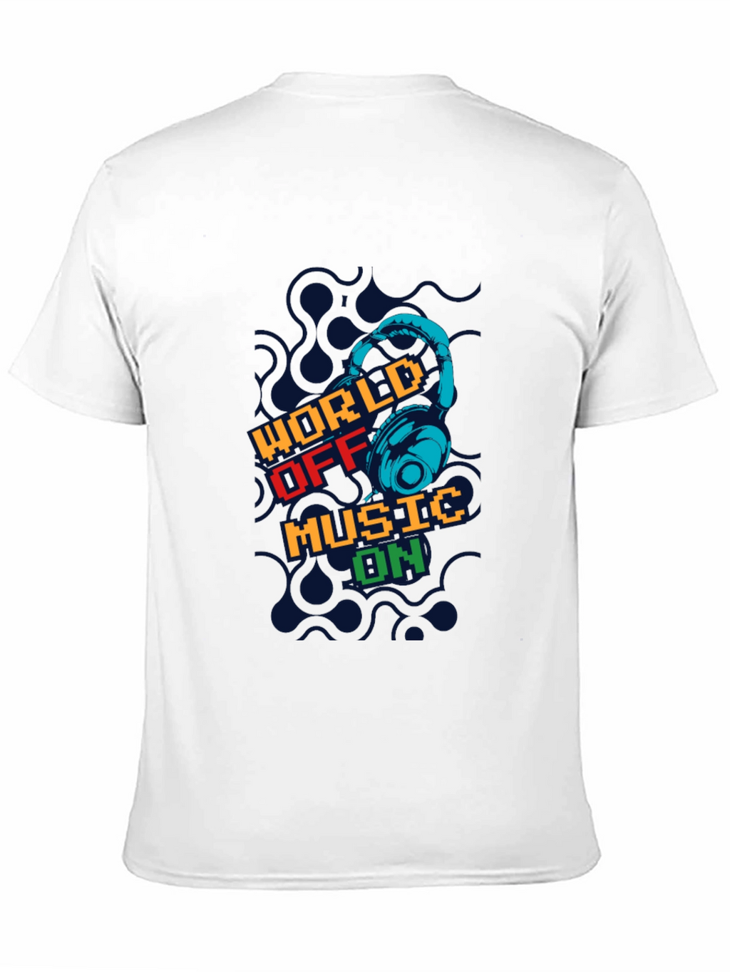 World Off Music On Black Graphic T-Shirt