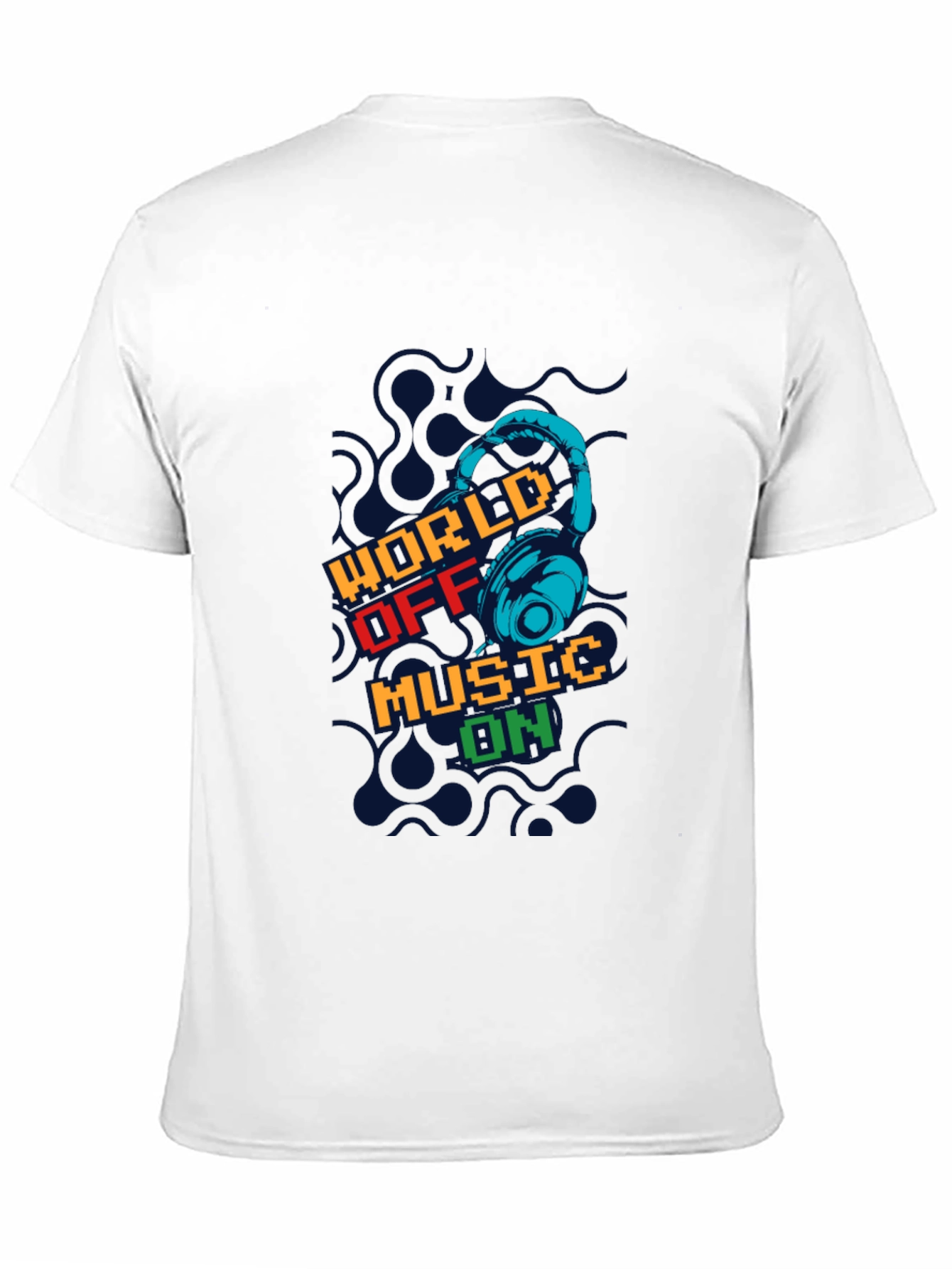 World Off Music On Black Graphic T-Shirt