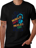 World Off Music On Black Graphic T-Shirt