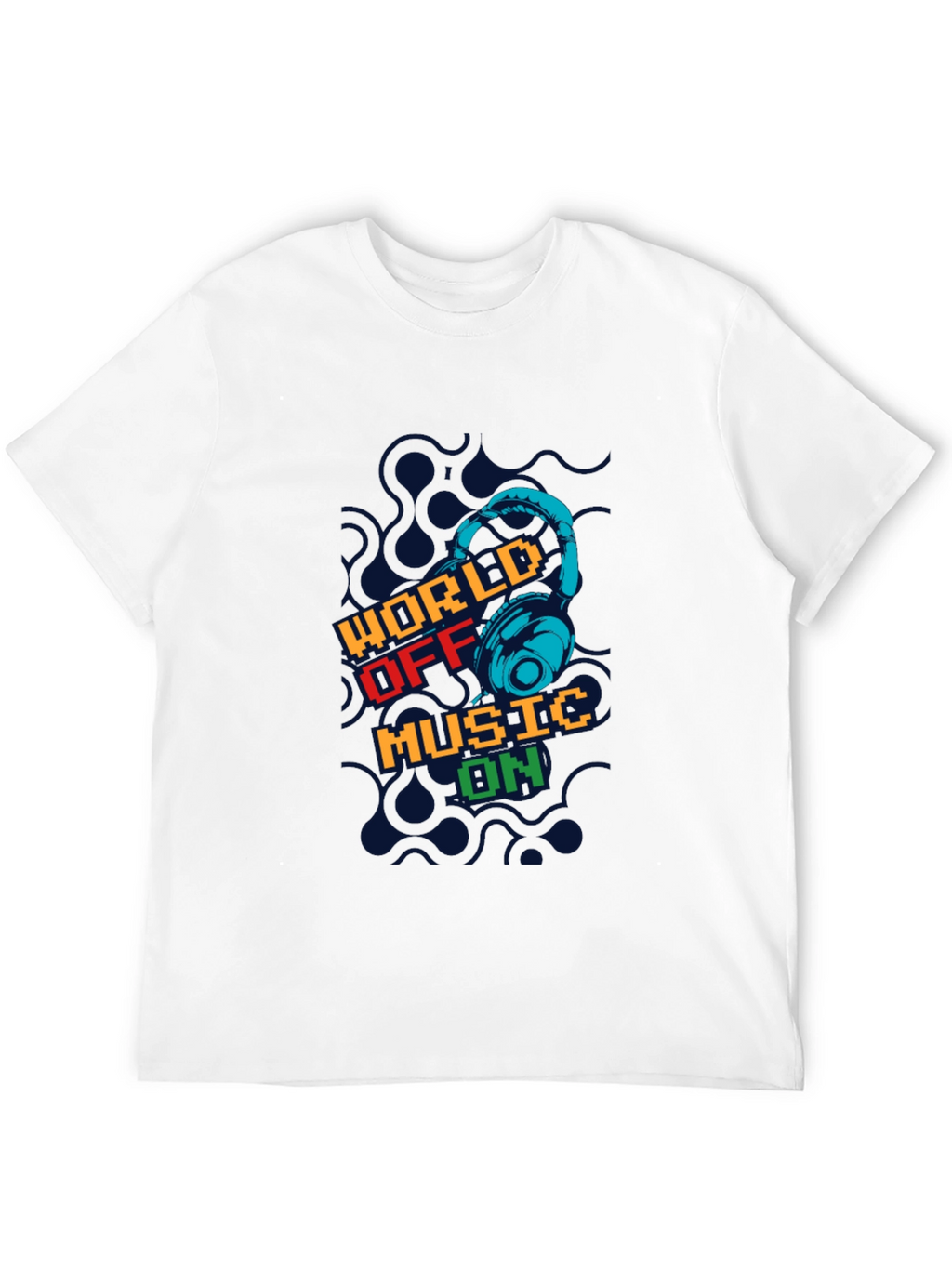 World Off Music On Black Graphic T-Shirt