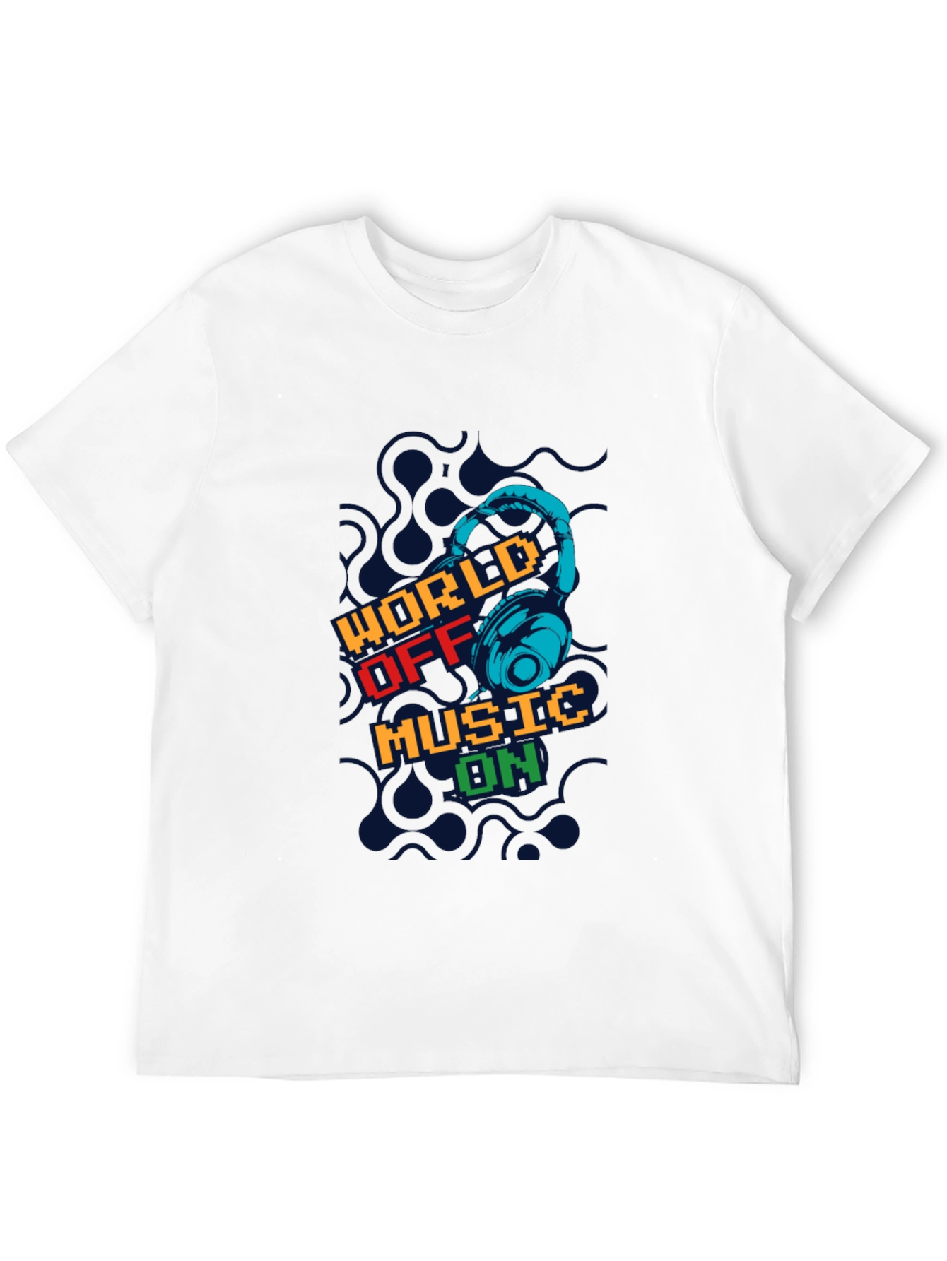 World Off Music On Black Graphic T-Shirt