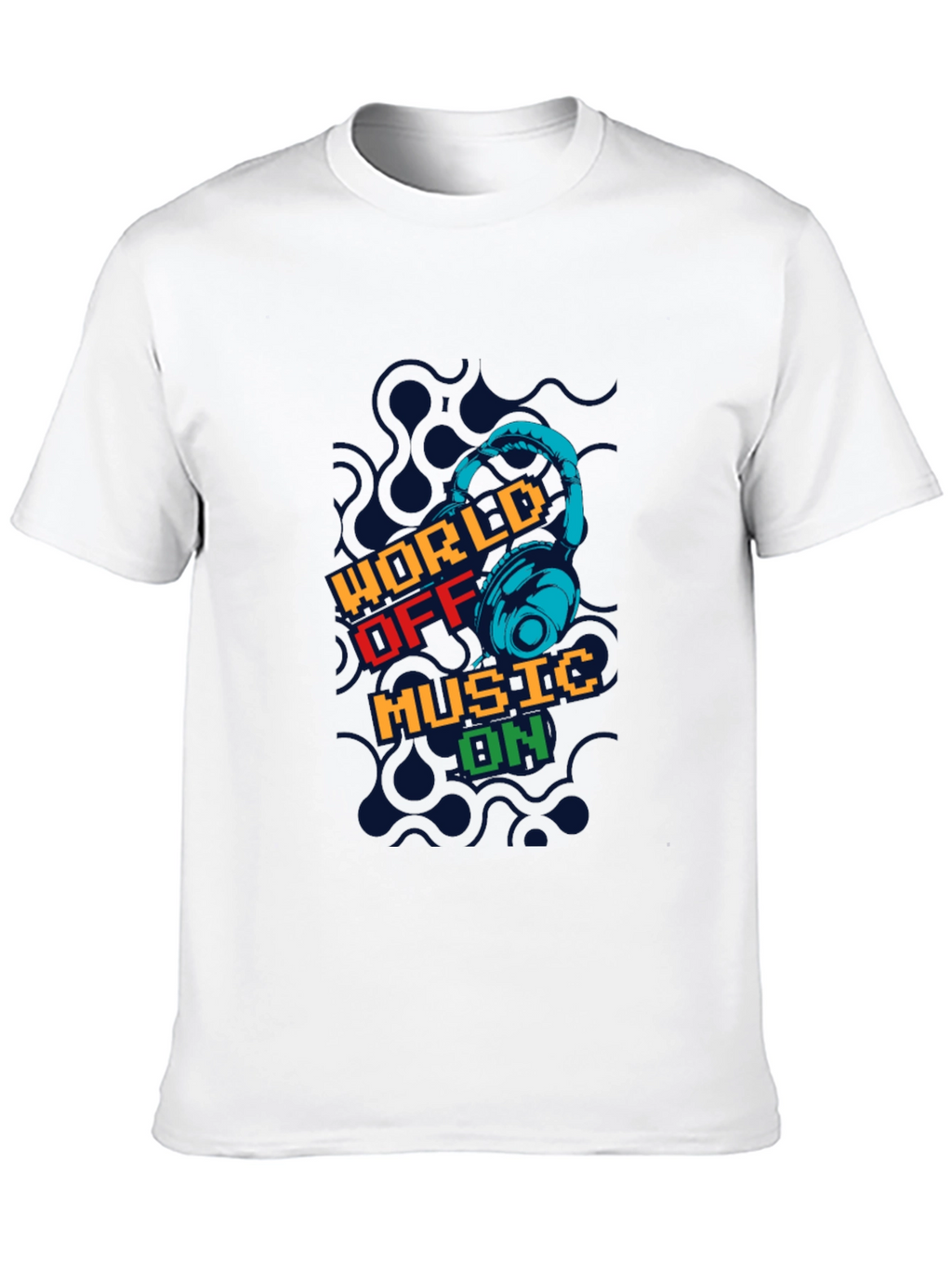 World Off Music On Black Graphic T-Shirt