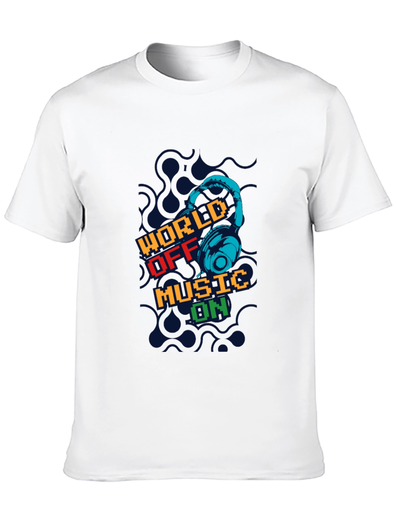 World Off Music On Black Graphic T-Shirt