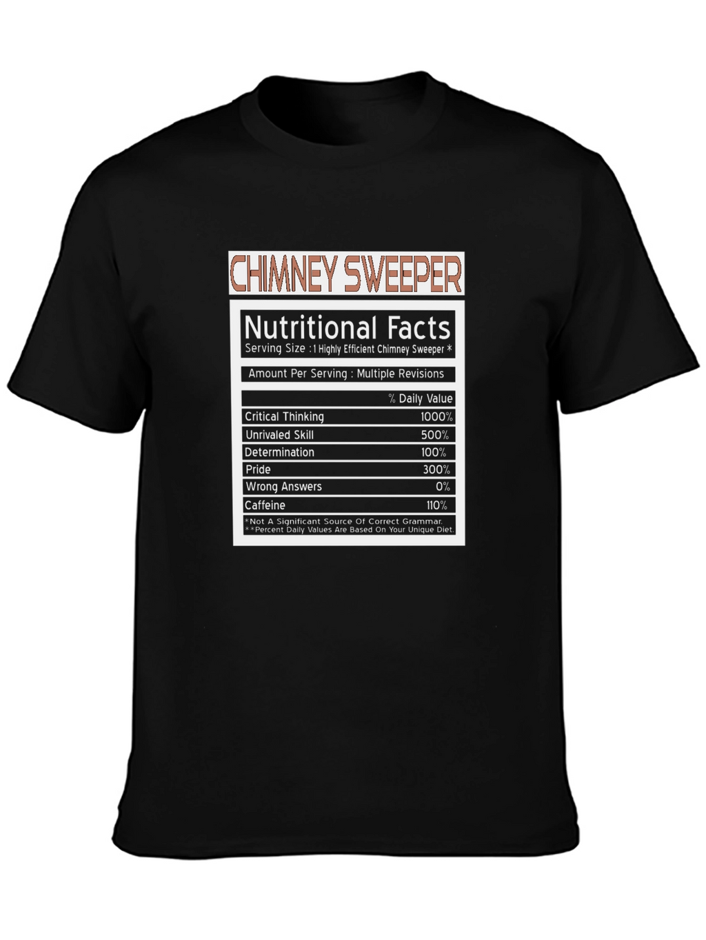 Chimney Sweeper Nutritional Facts T-Shirt