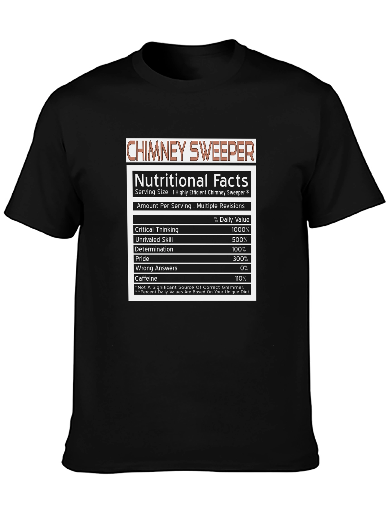 Chimney Sweeper Nutritional Facts T-Shirt