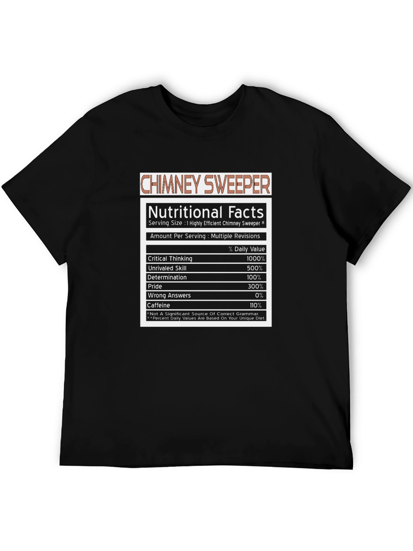 Chimney Sweeper Nutritional Facts T-Shirt