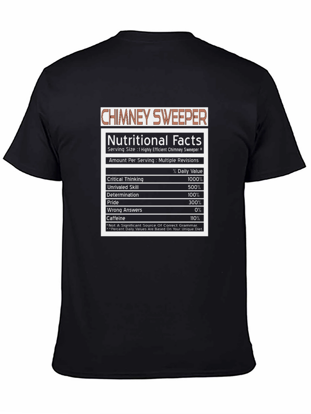 Chimney Sweeper Nutritional Facts T-Shirt