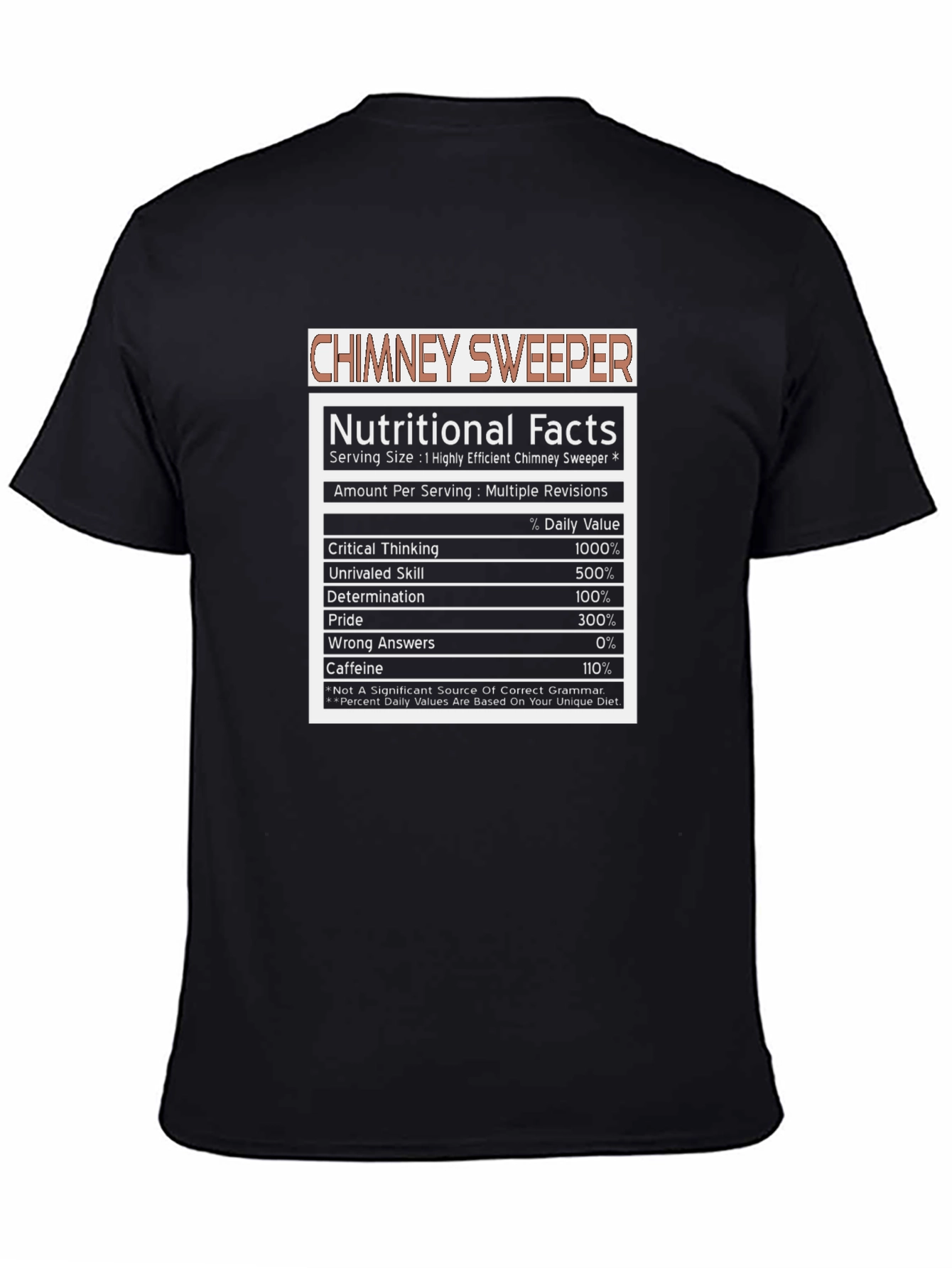 Chimney Sweeper Nutritional Facts T-Shirt