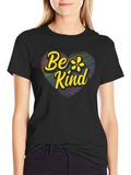 Be Kind Rainbow Heart Graphic T-Shirt