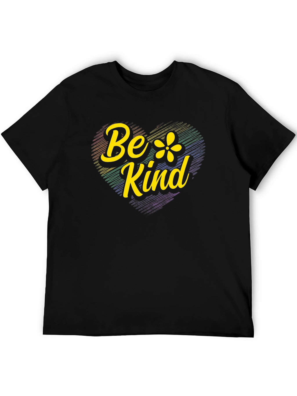 Be Kind Rainbow Heart Graphic T-Shirt